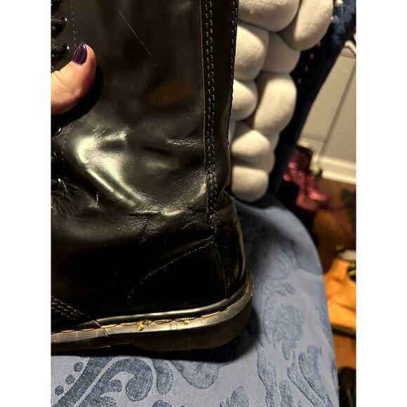 Dr Martens Black Leather 14 Eye Boots Made in England size 8/UK 6 - Picture 5 of 10